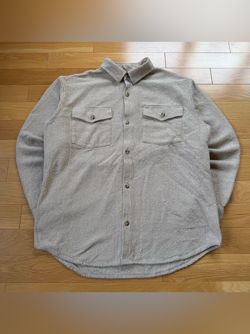 Taylor Stitch Men's The Point Shirt in Heather Oat Linen Tweed Size Men’s XXL 46
